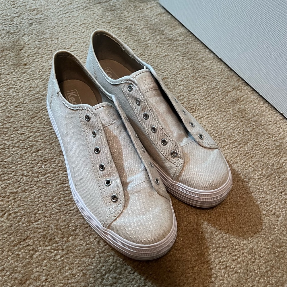 Keds Silver Sparkly Platform sneakers size 7.5